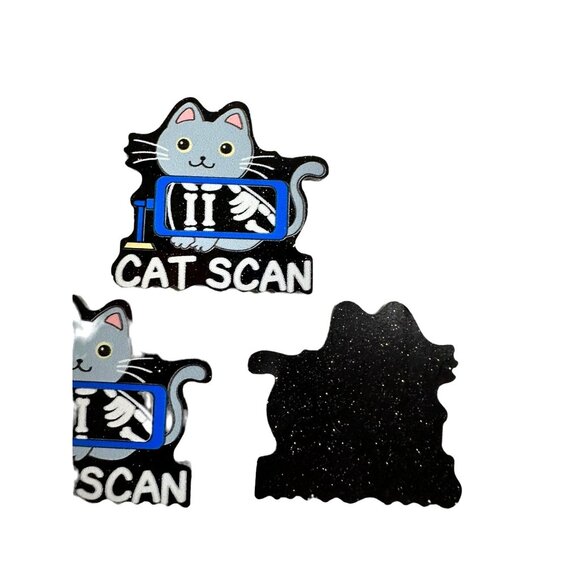 10 pc glitter Radiology Xray Tech acrylic flat back charm for badge reels keyri - Picture 2 of 3